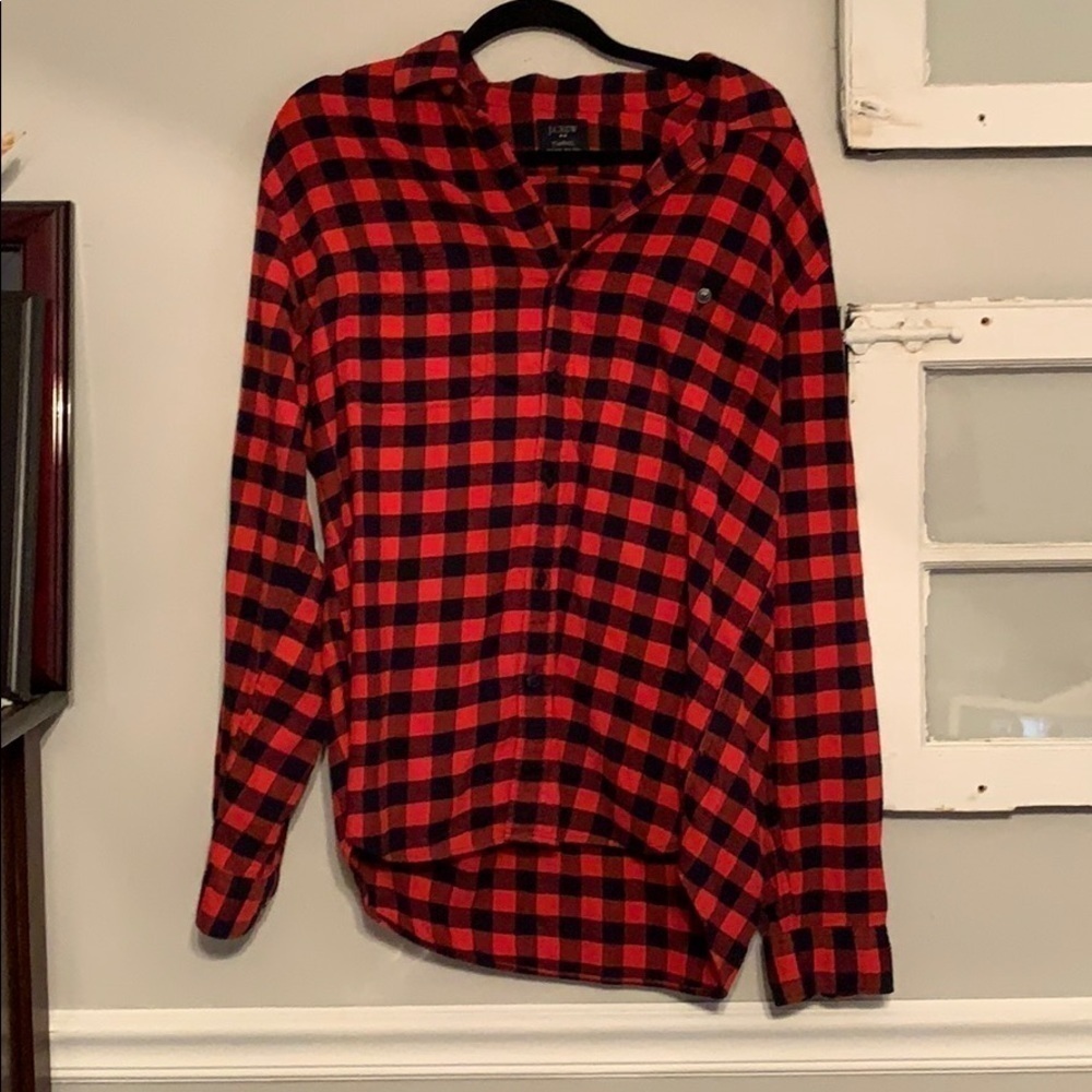 J Crew buffalo plaid flannel shirt